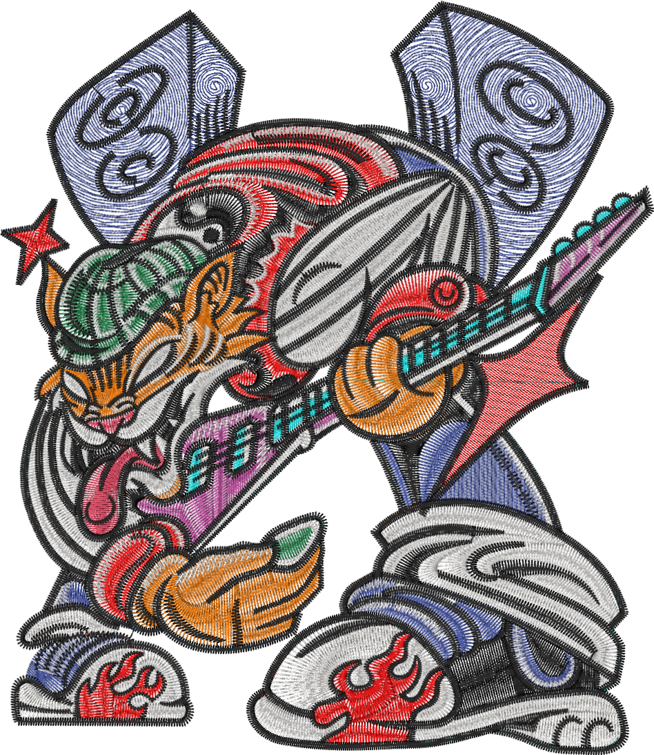 Guitarist Tiger (16 X 18 cm)