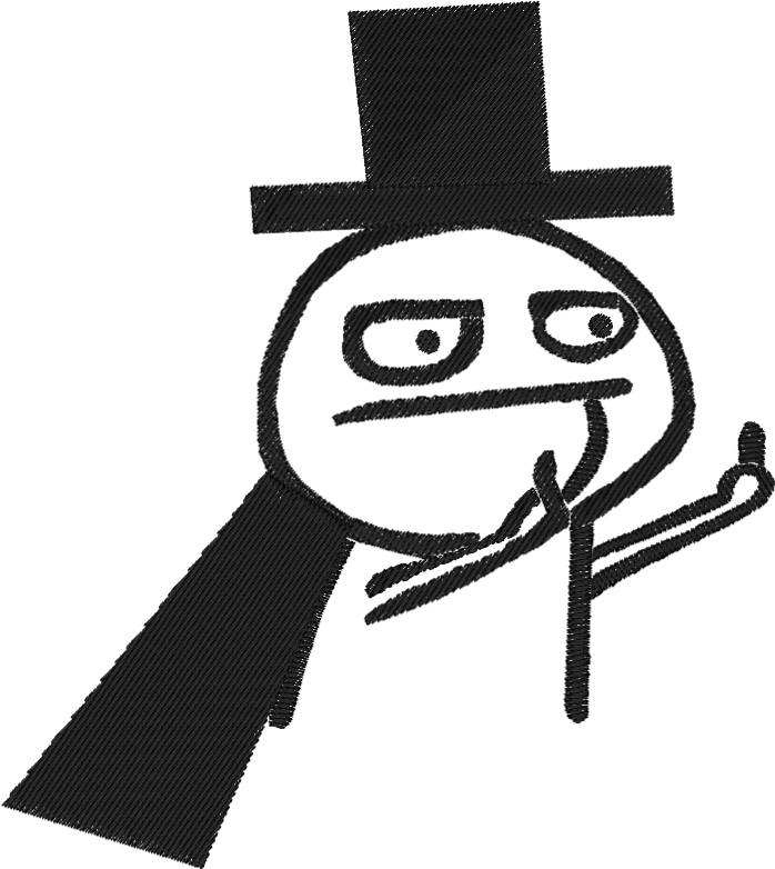 Troll Face with Hat and Cape