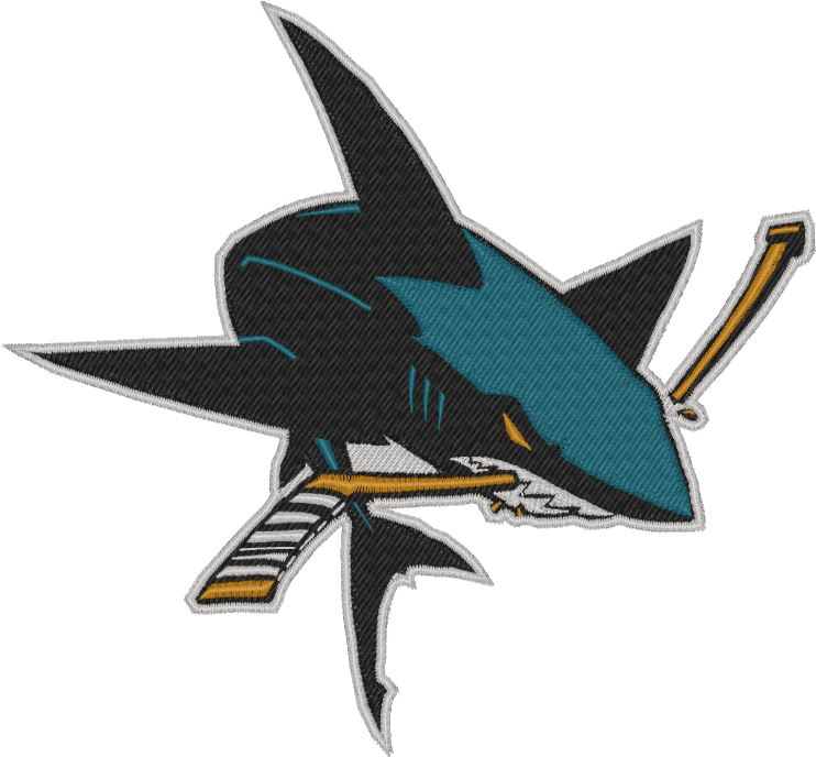 SJ Sharks 2007-17 Home and Road shoulder patch 4.8 INCH