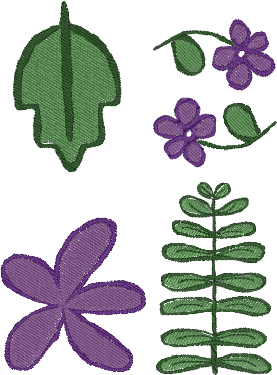Blumen und Blätter