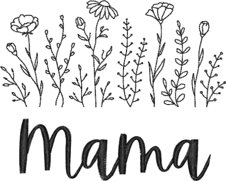 Mama with Wildflowers