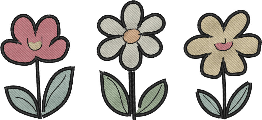 3 little flowers